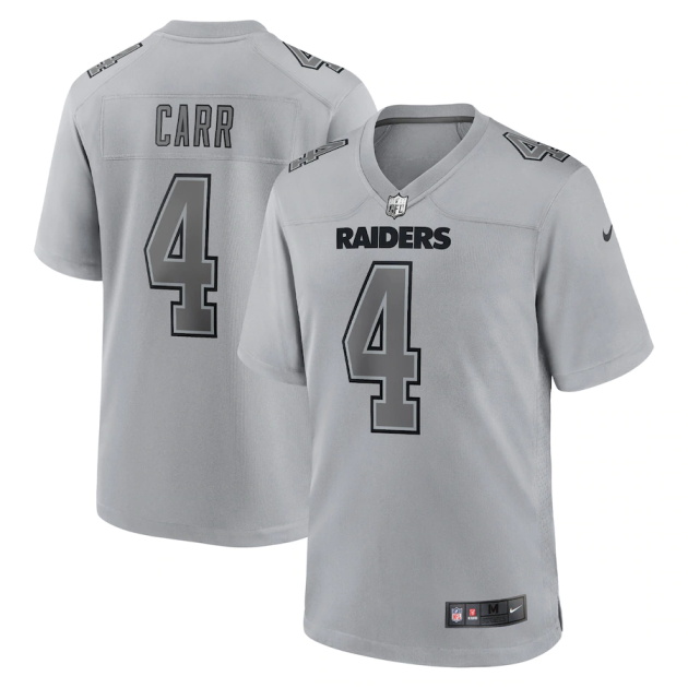 mens nike derek carr gray las vegas raiders atmosphere fashion game jersey